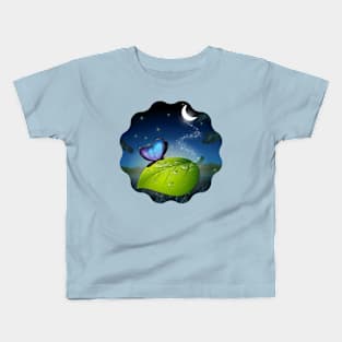 Butterfly Under The Moon Kids T-Shirt